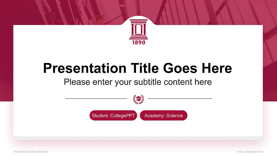Henderson State University National Scholarship Defense PPT Template16:9 ratio PPT effect preview image