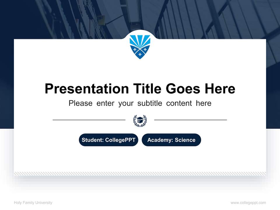 Holy Family University National Scholarship Defense PPT Template4:3 ratio PPT effect preview image4
