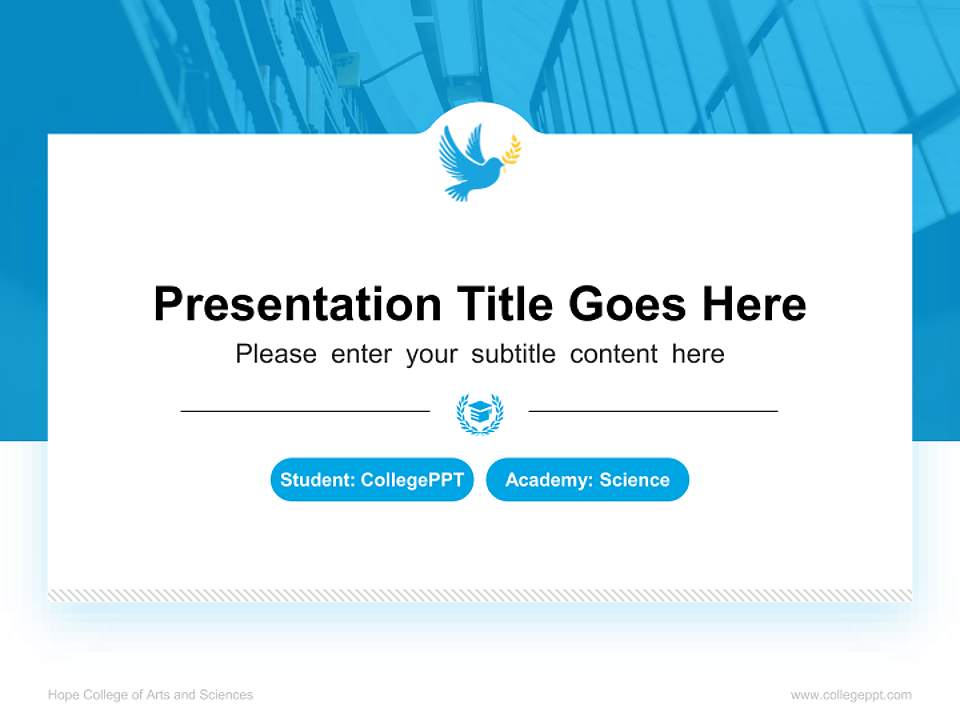 Hope College of Arts and Sciences National Scholarship Defense PPT Template4:3 ratio PPT effect preview image4