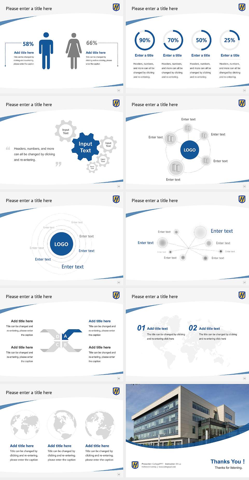 Hofstra University Course/Courseware Creation PPT Template4:3 ratio PPT effect preview image4