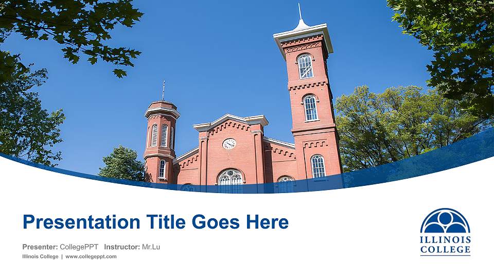 Illinois College Course/Courseware Creation PPT Template16:9 ratio PPT effect preview image
