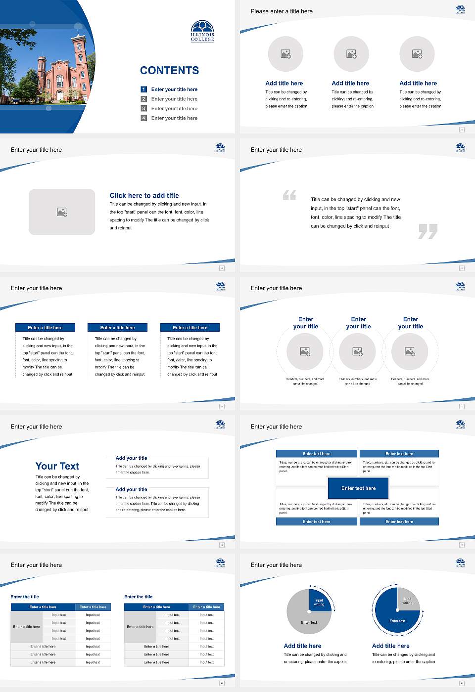 Illinois College Course/Courseware Creation PPT Template16:9 ratio PPT effect preview image2
