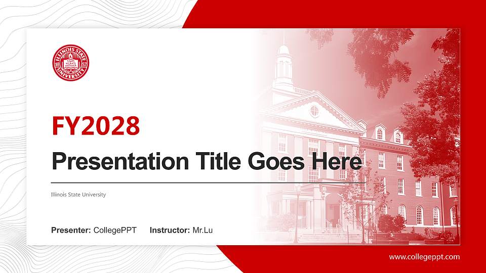 Illinois State University Academic Presentation/Research Findings Report PPT Template16:9 ratio PPT effect preview image