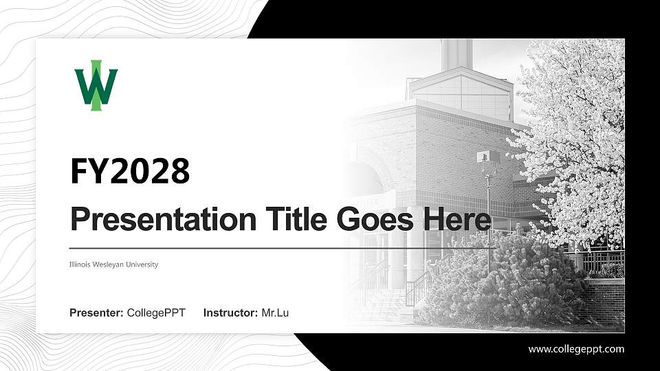 Illinois Wesleyan University Academic Presentation/Research Findings Report PPT Template16:9 ratio PPT effect preview image