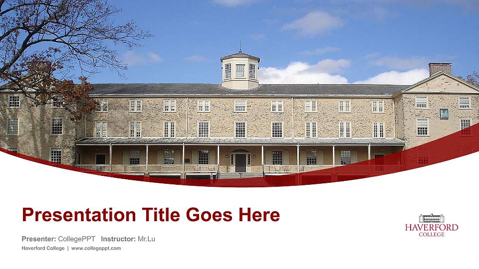 Haverford College Course/Courseware Creation PPT Template16:9 ratio PPT effect preview image1