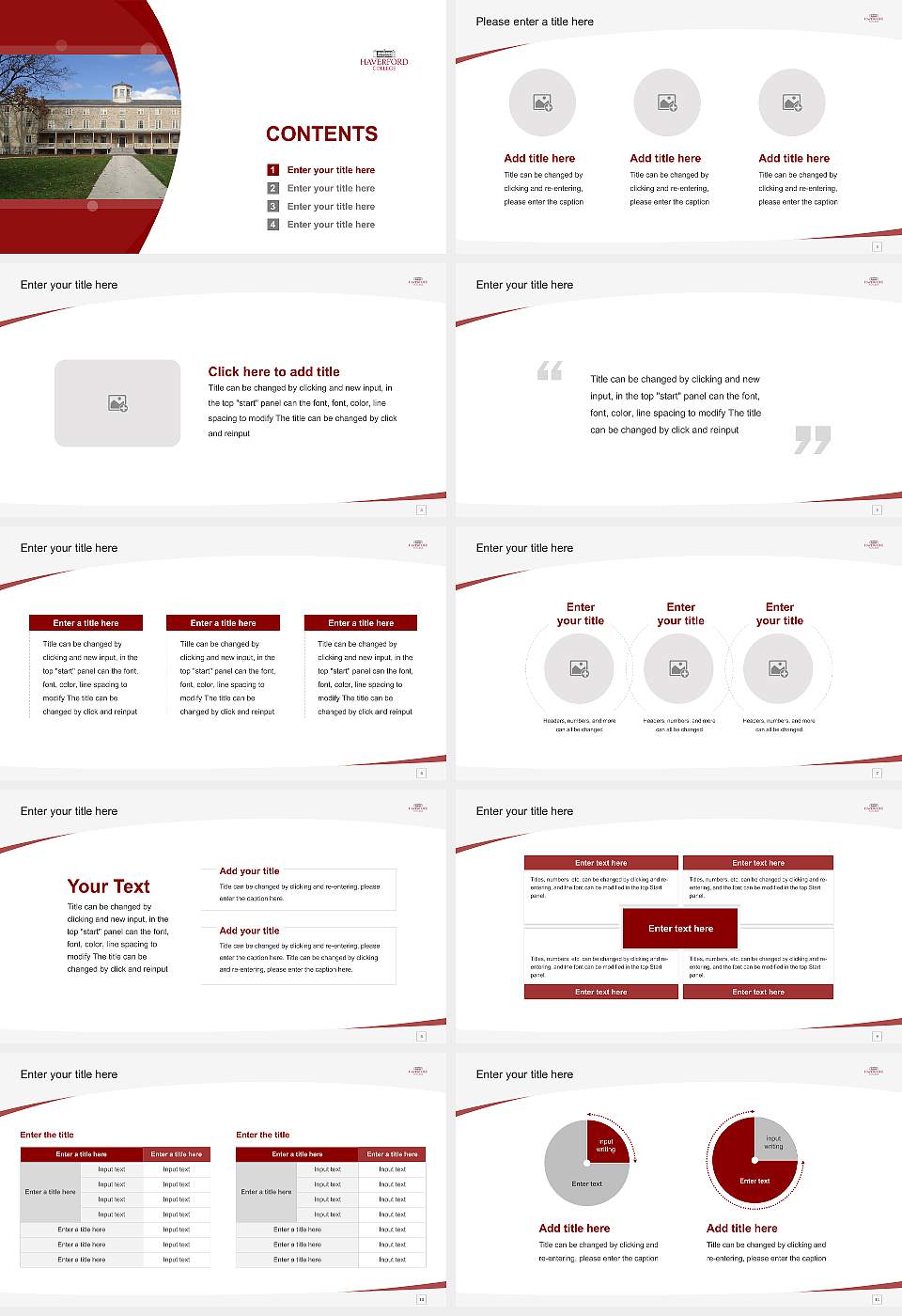 Haverford College Course/Courseware Creation PPT Template16:9 ratio PPT effect preview image2
