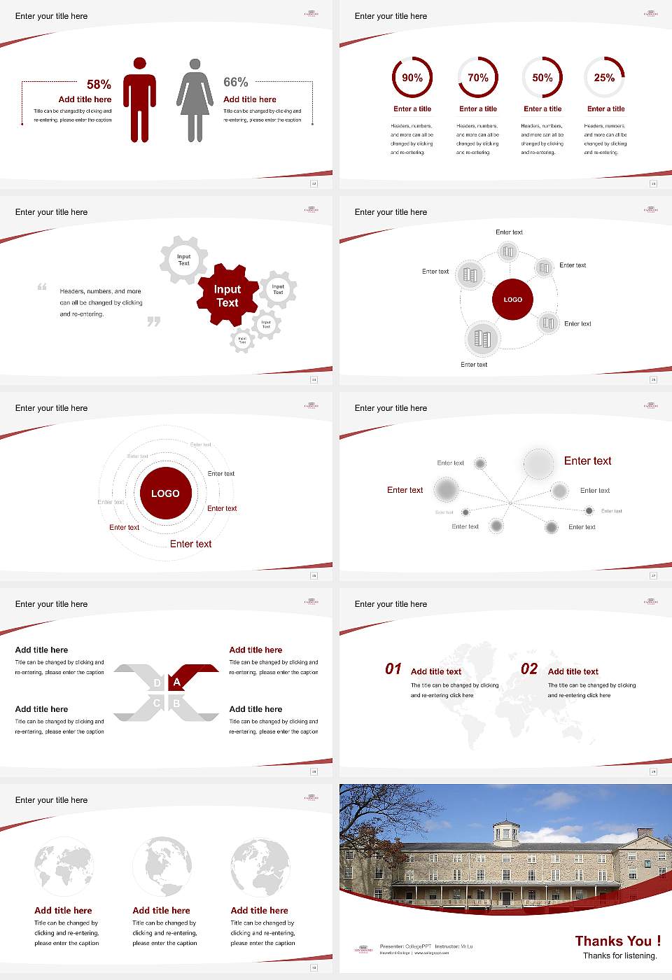 Haverford College Course/Courseware Creation PPT Template16:9 ratio PPT effect preview image4
