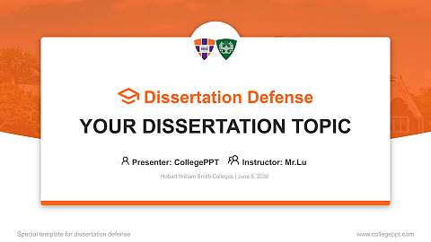 Hobart William Smith Colleges Graduation Thesis Defense PPT Template