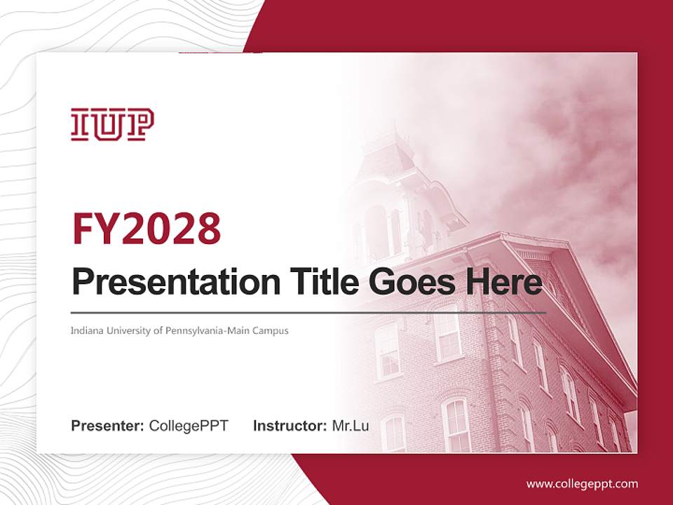 Indiana University of Pennsylvania-Main Campus Academic Presentation/Research Findings Report PPT Template4:3 ratio PPT effect preview image5