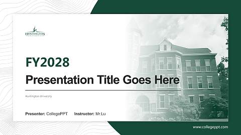 Huntington University Academic Presentation/Research Findings Report PPT Template