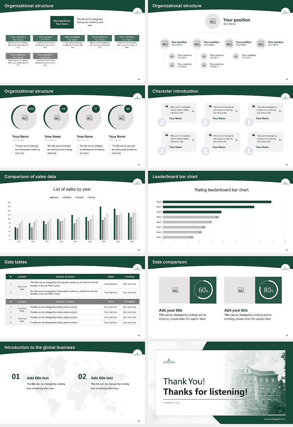 Huntington University Academic Presentation/Research Findings Report PPT Template16:9 ratio PPT effect preview image4