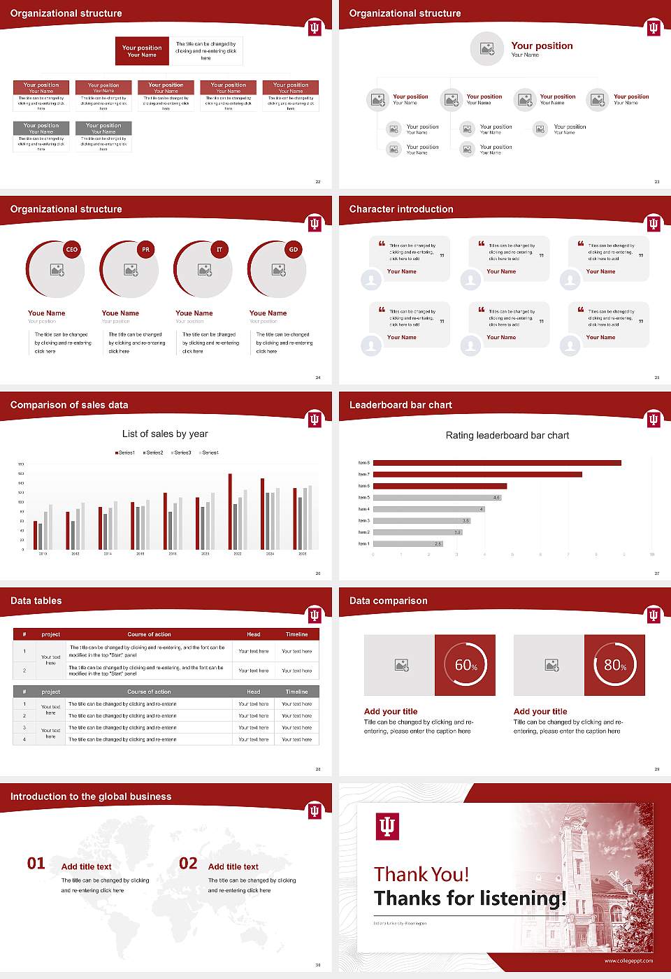 Indiana University-Bloomington Academic Presentation/Research Findings Report PPT Template16:9 ratio PPT effect preview image4