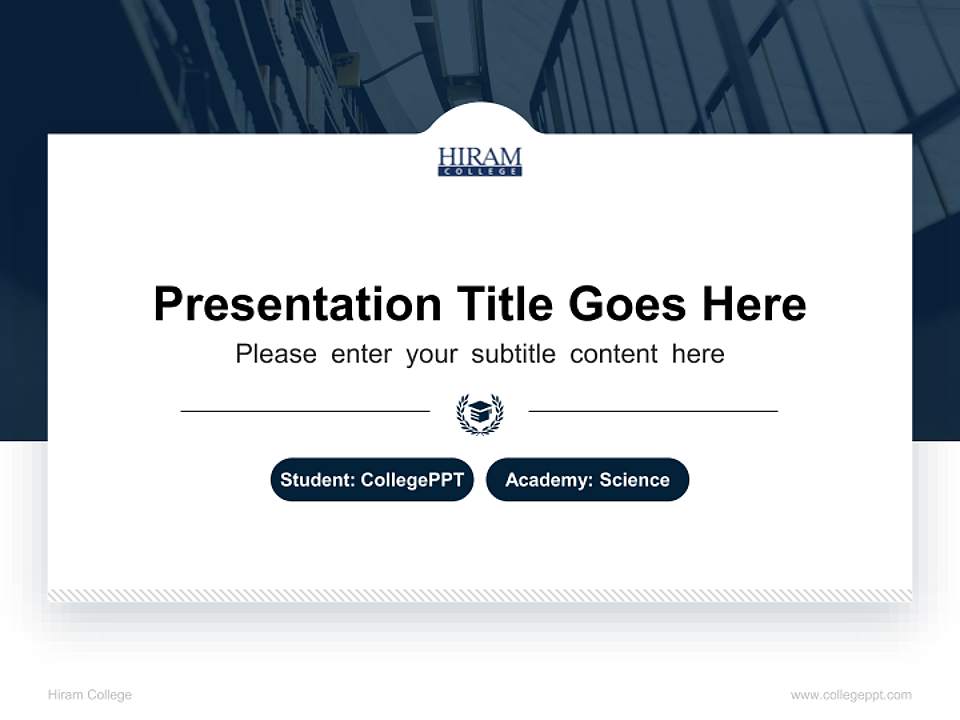 Hiram College National Scholarship Defense PPT Template4:3 ratio PPT effect preview image4