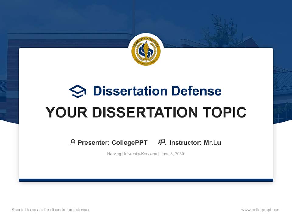 Herzing University-Kenosha Graduation Thesis Defense PPT Template4:3 ratio PPT effect preview image7