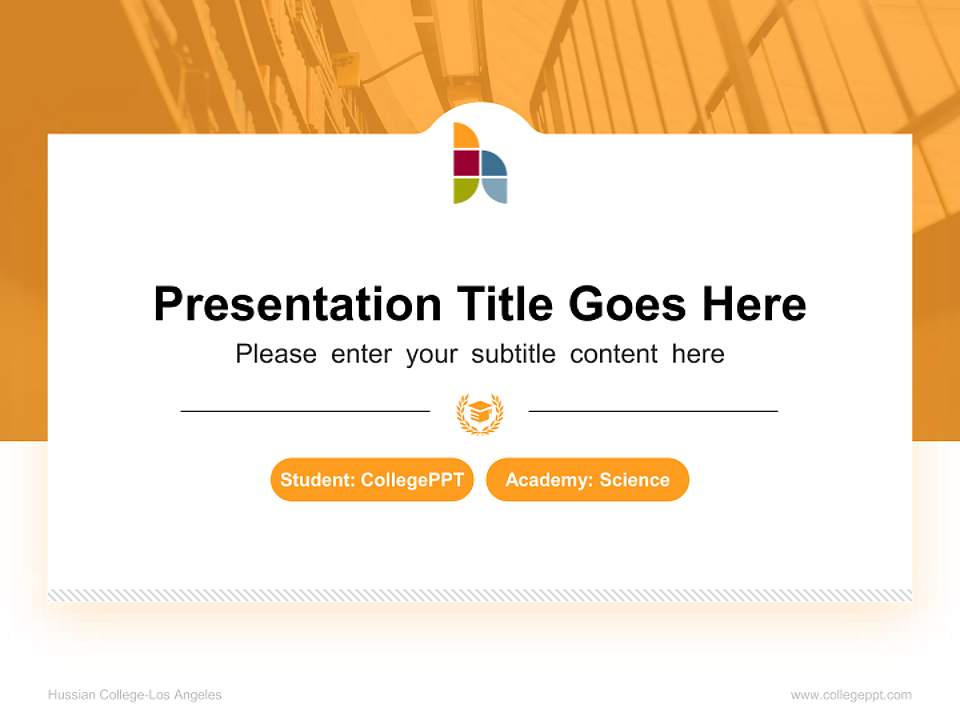 Hussian College-Los Angeles National Scholarship Defense PPT Template4:3 ratio PPT effect preview image4