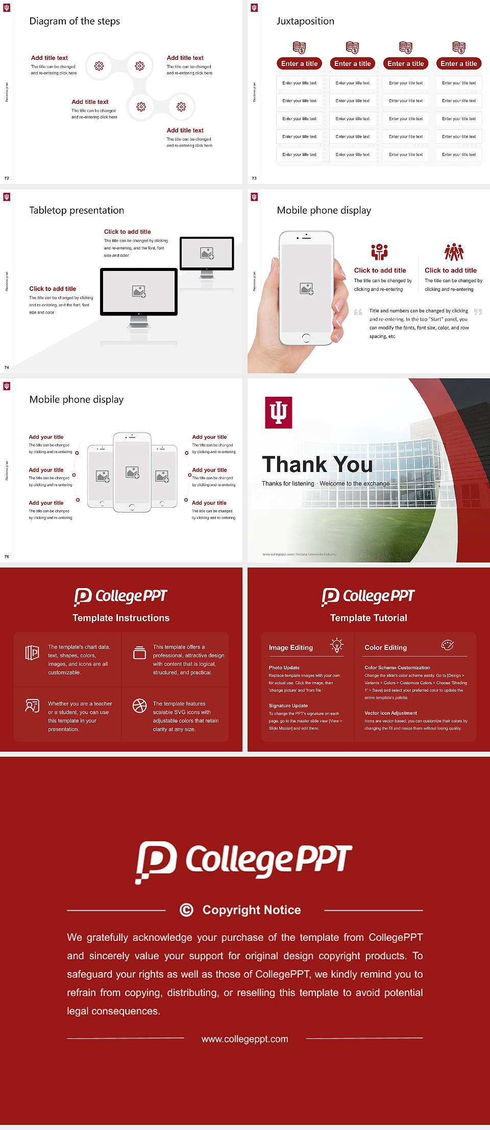 Indiana University-Kokomo Competition/Entrepreneurship Contest PPT Template4:3 ratio PPT effect preview image9