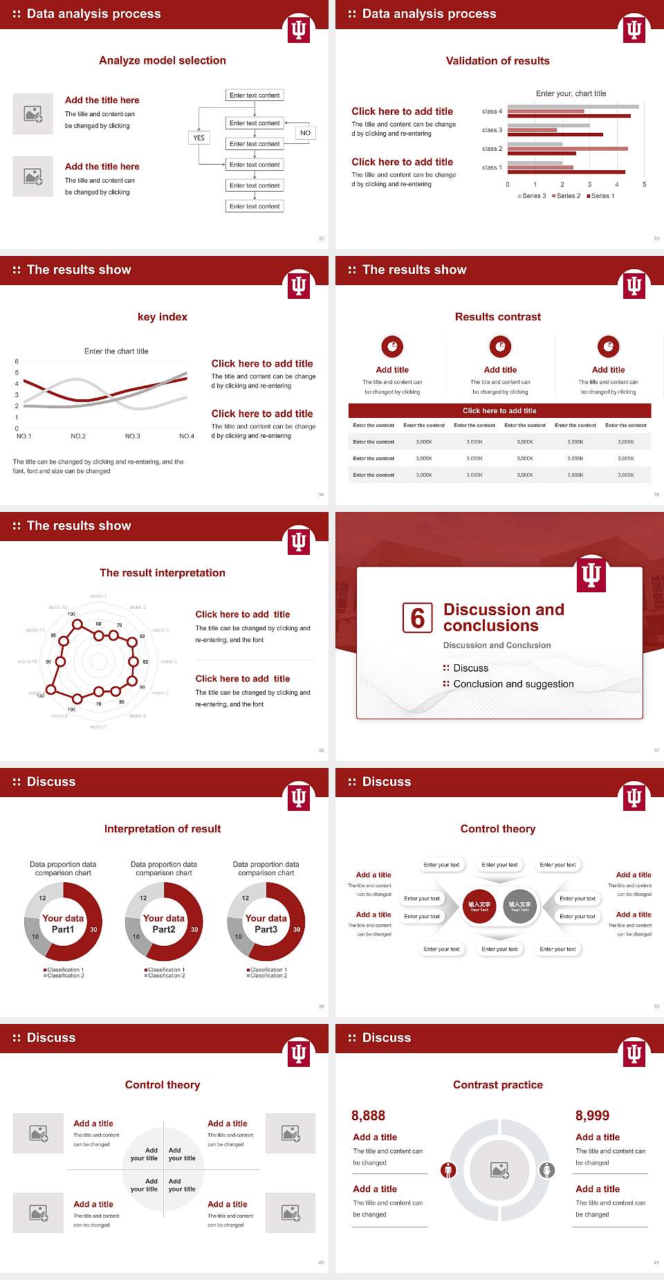 Indiana University-Kokomo Graduation Thesis Defense PPT Template4:3 ratio PPT effect preview image5