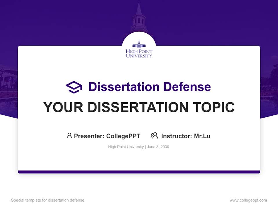 High Point University Graduation Thesis Defense PPT Template4:3 ratio PPT effect preview image7