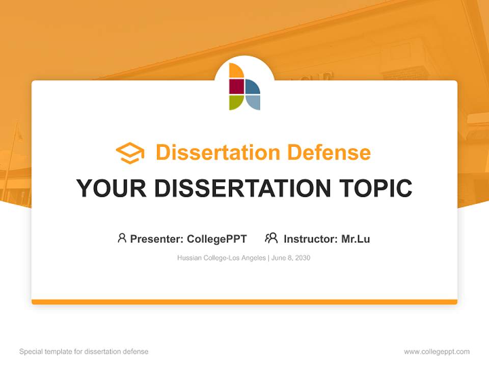 Hussian College-Los Angeles Graduation Thesis Defense PPT Template4:3 ratio PPT effect preview image7