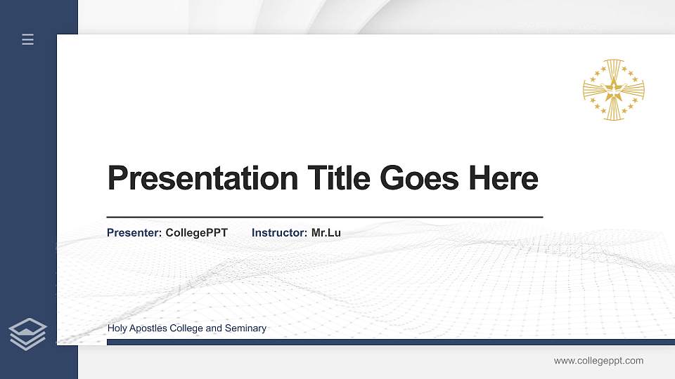 Holy Apostles College and Seminary Thesis Proposal/Graduation Defense PPT Template16:9 ratio PPT effect preview image