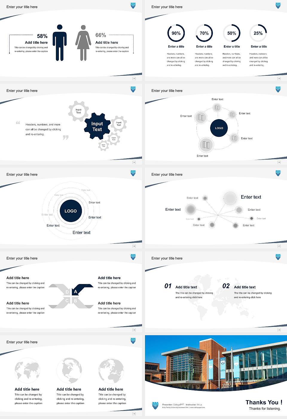Holy Family University Newtown Site Course/Courseware Creation PPT Template16:9 ratio PPT effect preview image4