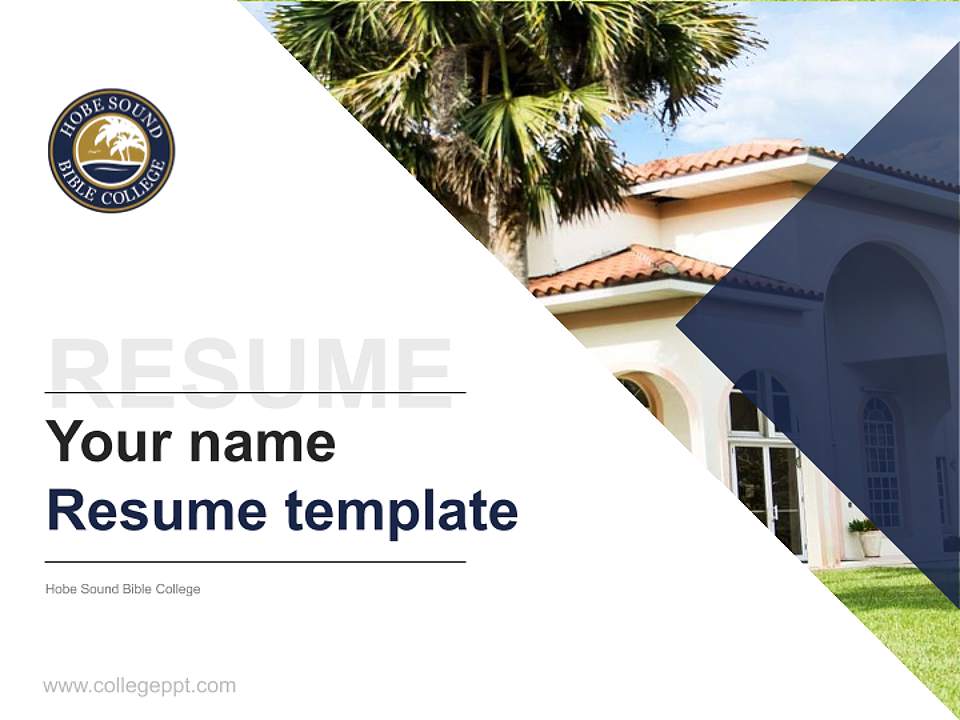 Hobe Sound Bible College Resume PPT Template4:3 ratio PPT effect preview image5