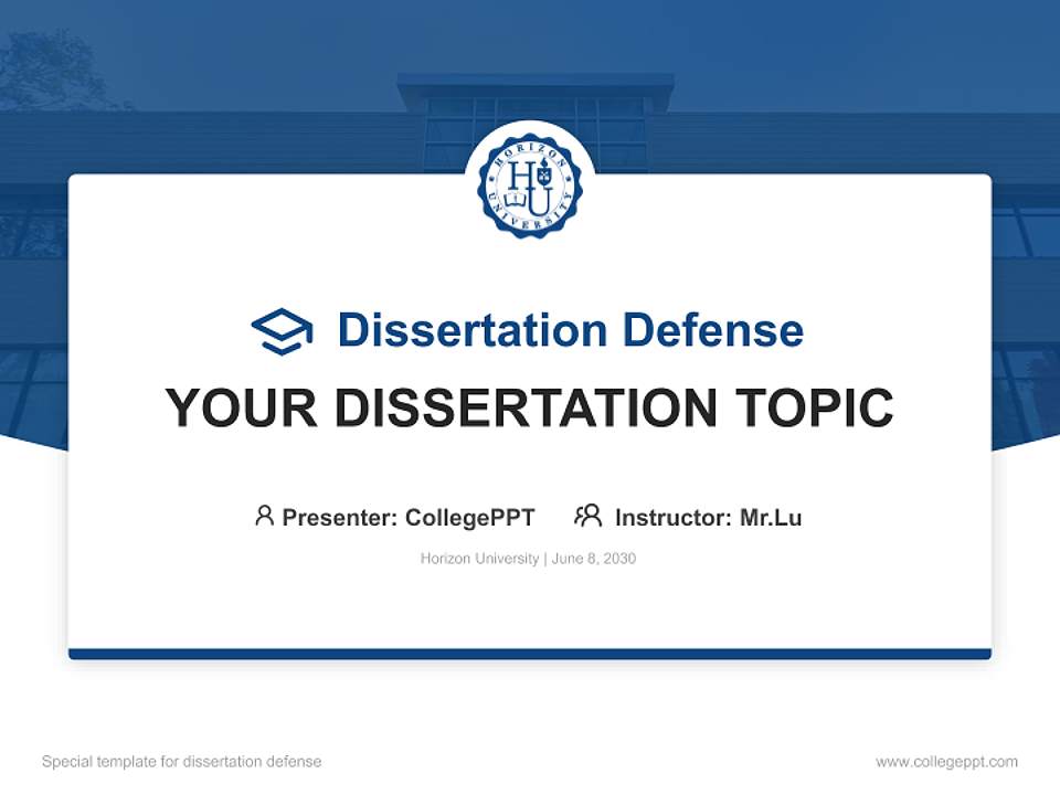 Horizon University Graduation Thesis Defense PPT Template4:3 ratio PPT effect preview image7