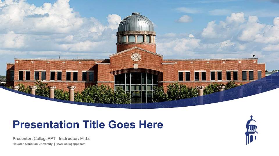 Houston Christian University Course/Courseware Creation PPT Template16:9 ratio PPT effect preview image