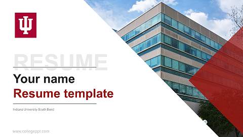 Indiana University-South Bend Resume PPT Template