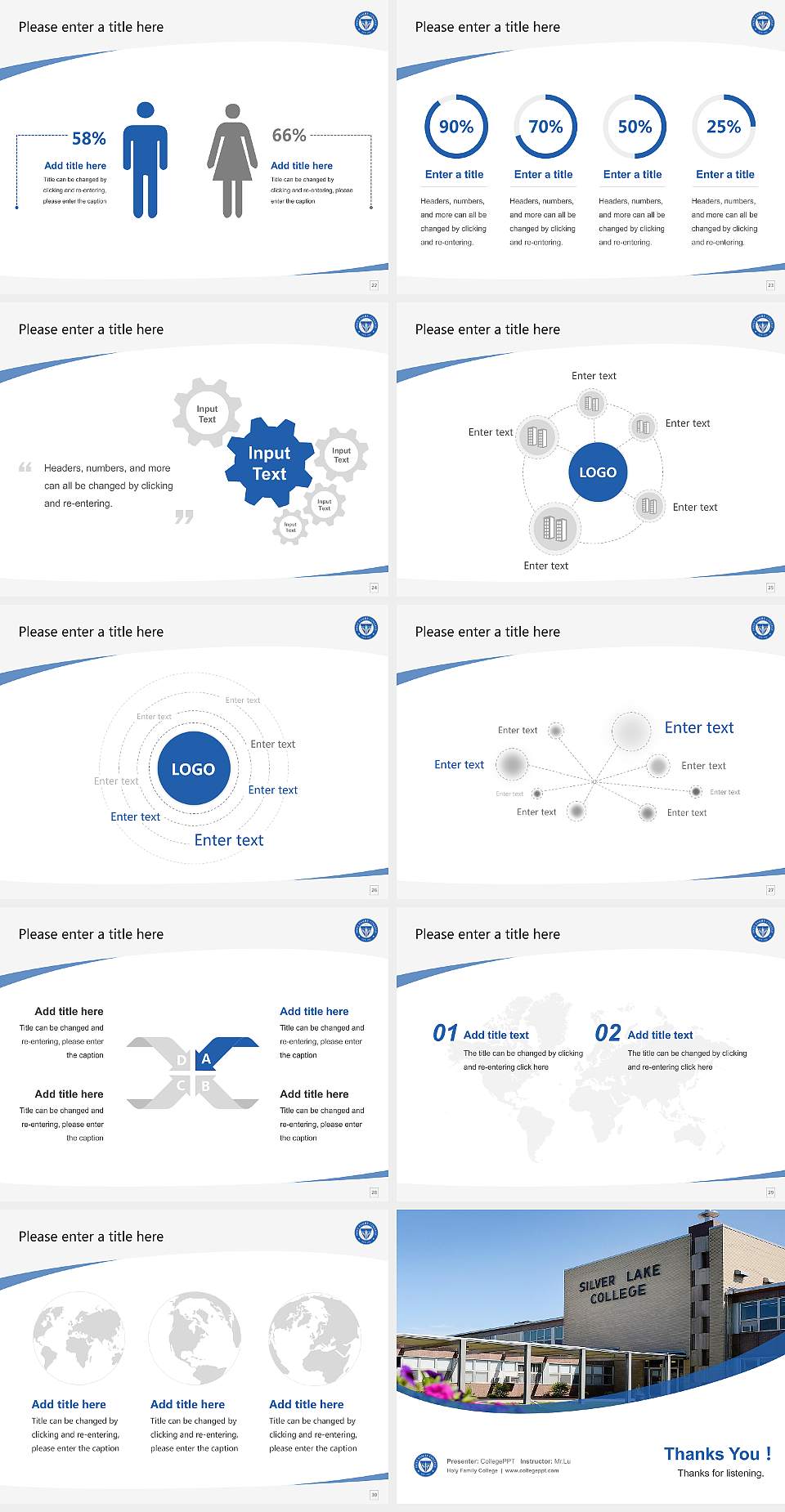 Holy Family College Course/Courseware Creation PPT Template4:3 ratio PPT effect preview image4