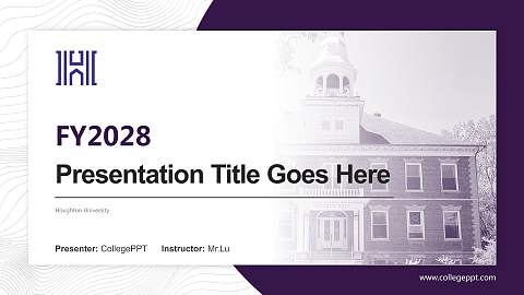 Houghton University Academic Presentation/Research Findings Report PPT Template