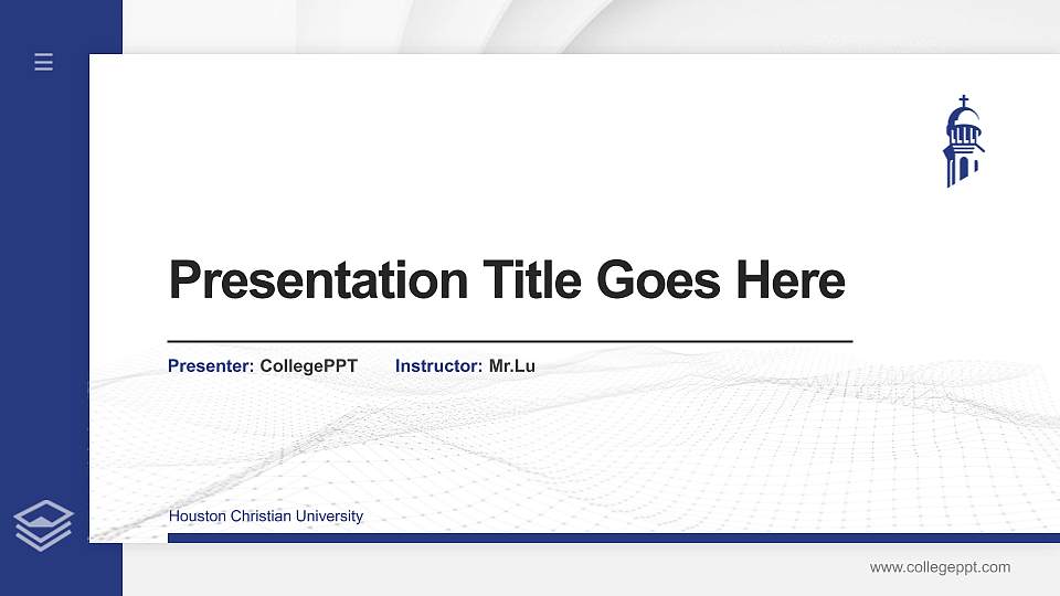 Houston Christian University Thesis Proposal/Graduation Defense PPT Template16:9 ratio PPT effect preview image
