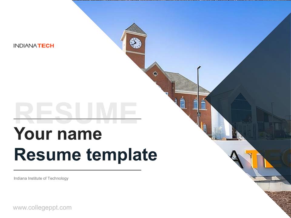 Indiana Institute of Technology Resume PPT Template4:3 ratio PPT effect preview image5