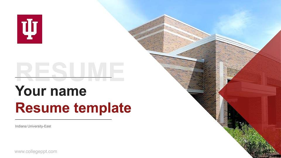 Indiana University-East Resume PPT Template16:9 ratio PPT effect preview image