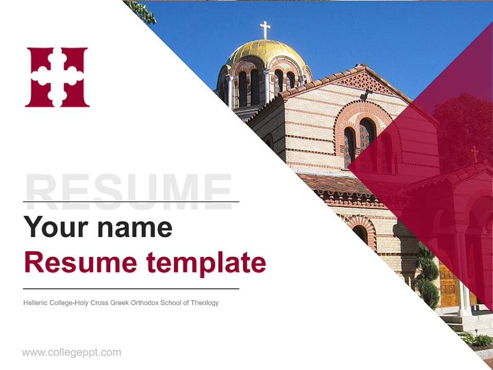 Hellenic College-Holy Cross Greek Orthodox School of Theology Resume PPT Template4:3 ratio PPT effect preview image5