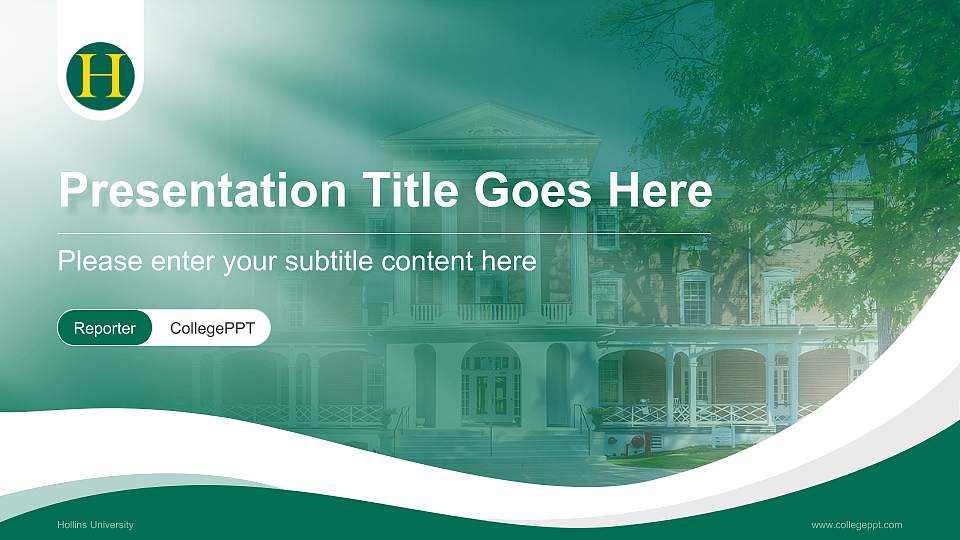 Hollins University Lecture Sharing and Networking Event PPT Template16:9 ratio PPT effect preview image