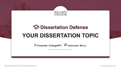 Holy Cross College Graduation Thesis Defense PPT Template