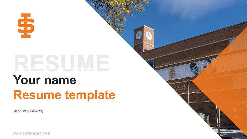 Idaho State University Resume PPT Template16:9 ratio PPT effect preview image