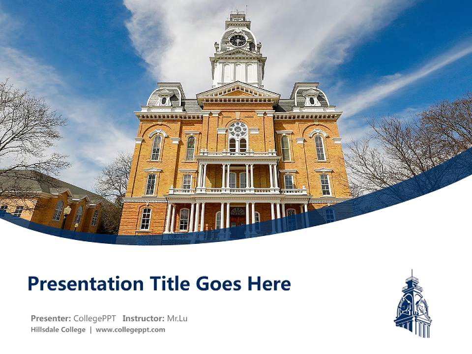 Hillsdale College Course/Courseware Creation PPT Template4:3 ratio PPT effect preview image5