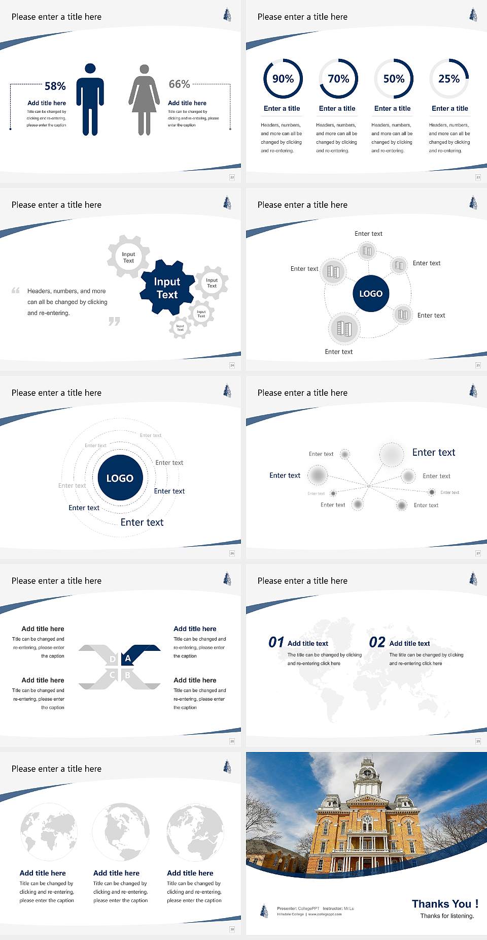 Hillsdale College Course/Courseware Creation PPT Template4:3 ratio PPT effect preview image4