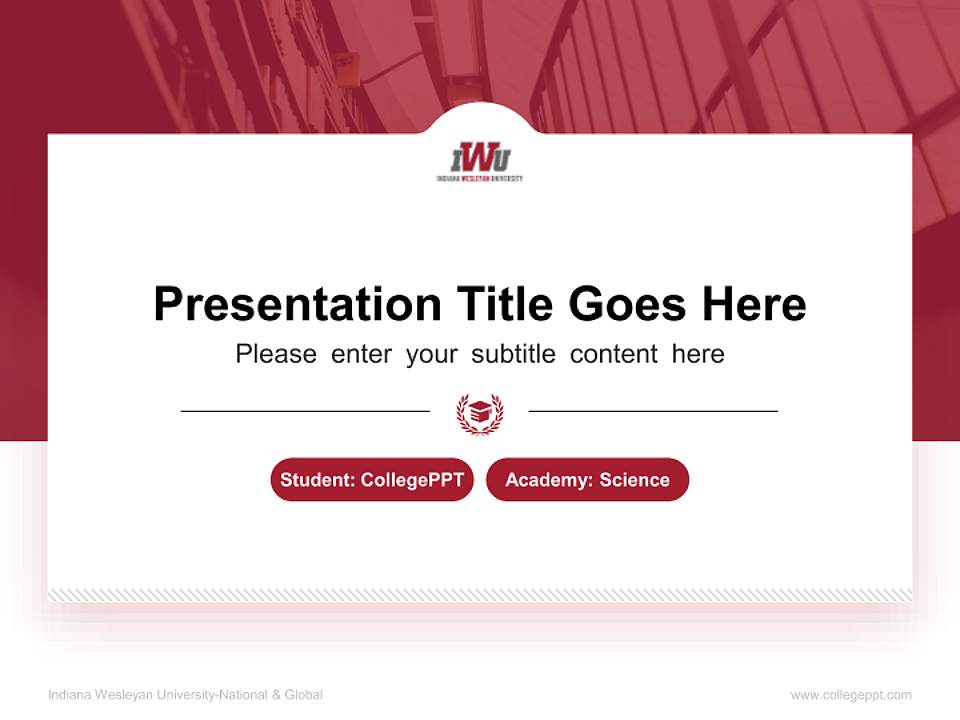 Indiana Wesleyan University-National & Global National Scholarship Defense PPT Template4:3 ratio PPT effect preview image4