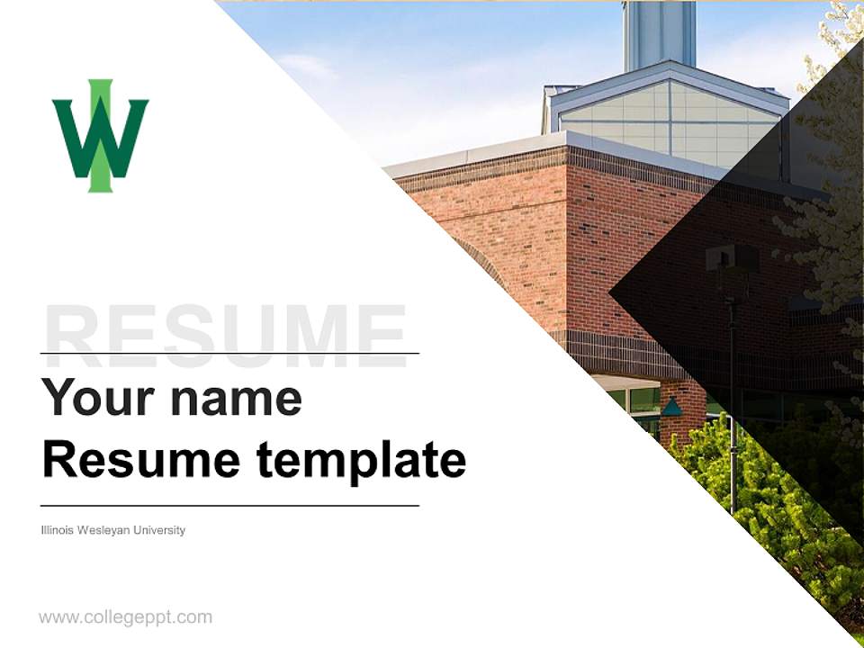 Illinois Wesleyan University Resume PPT Template4:3 ratio PPT effect preview image5
