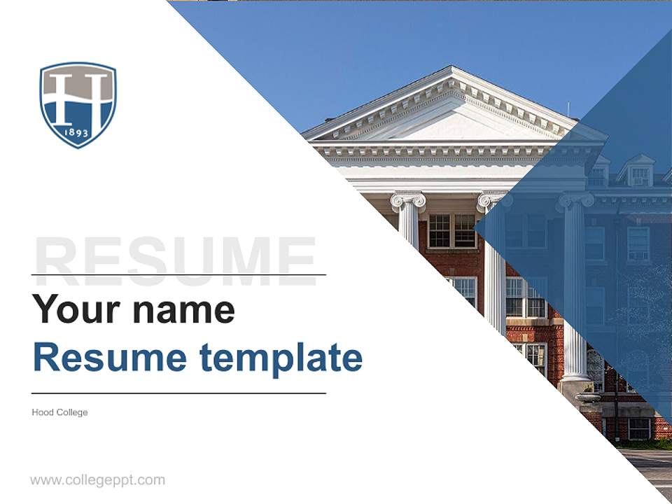 Hood College Resume PPT Template4:3 ratio PPT effect preview image5