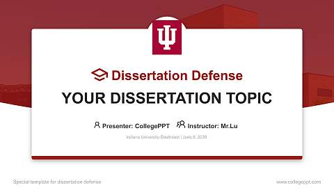 Indiana University-Southeast Graduation Thesis Defense PPT Template