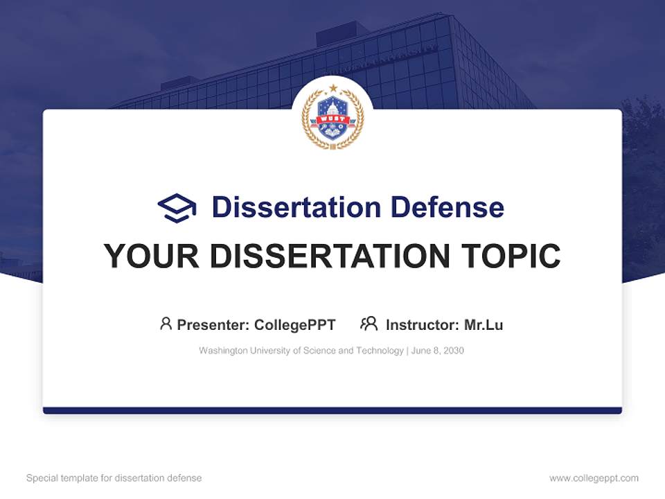 Washington University of Science and Technology Graduation Thesis Defense PPT Template4:3 ratio PPT effect preview image7
