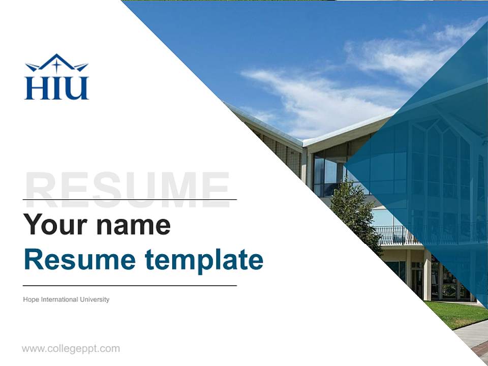 Hope International University Resume PPT Template4:3 ratio PPT effect preview image5
