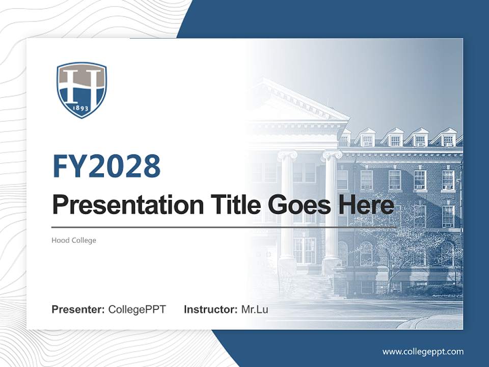 Hood College Academic Presentation/Research Findings Report PPT Template4:3 ratio PPT effect preview image5