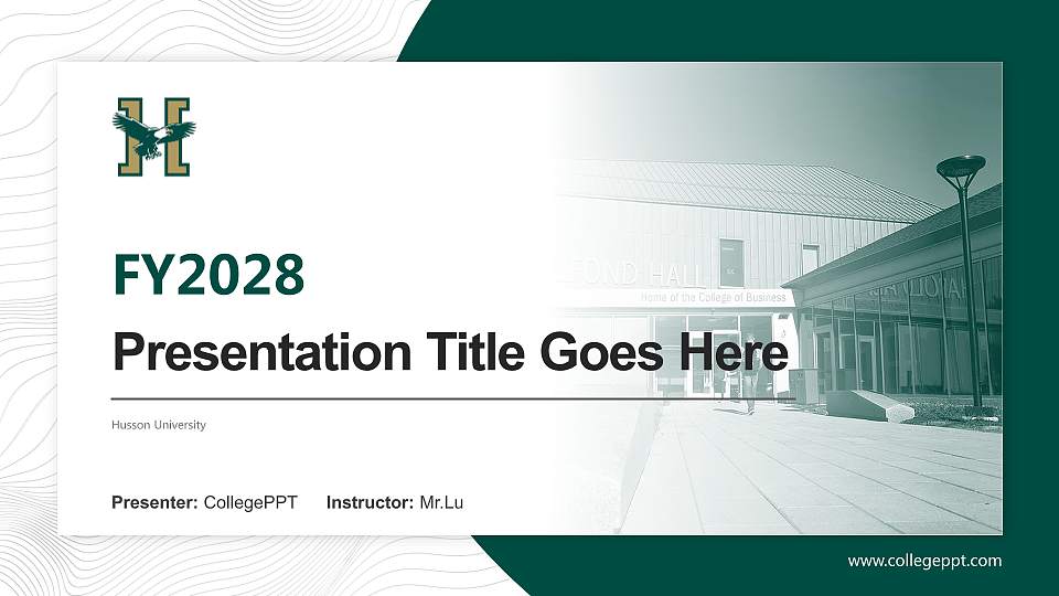 Husson University Academic Presentation/Research Findings Report PPT Template16:9 ratio PPT effect preview image