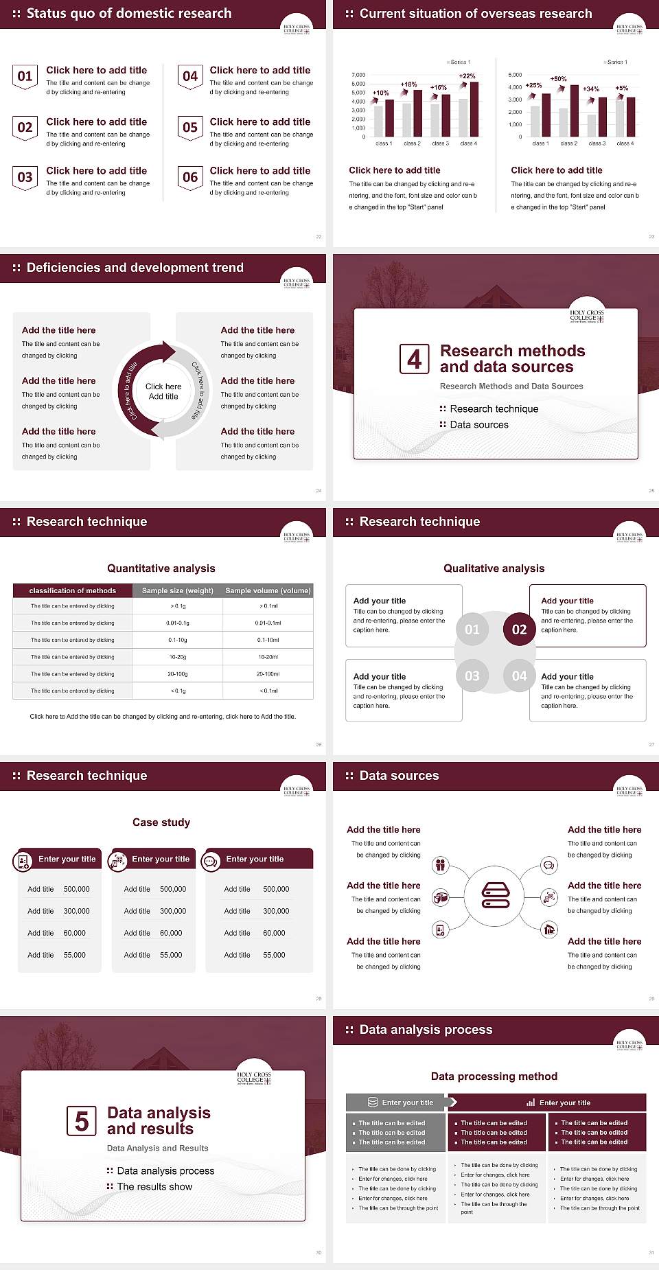 Holy Cross College Graduation Thesis Defense PPT Template4:3 ratio PPT effect preview image4