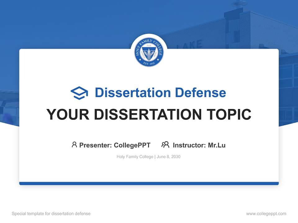 Holy Family College Graduation Thesis Defense PPT Template4:3 ratio PPT effect preview image7